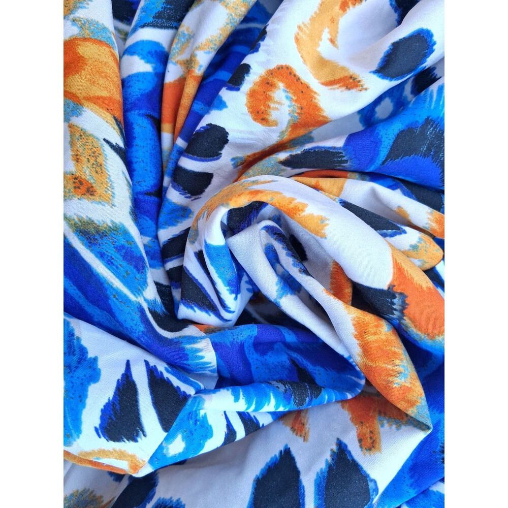 Cato Size XL Blue & Orange Medallion Print A-Line Skirt - Picture 4 of 4